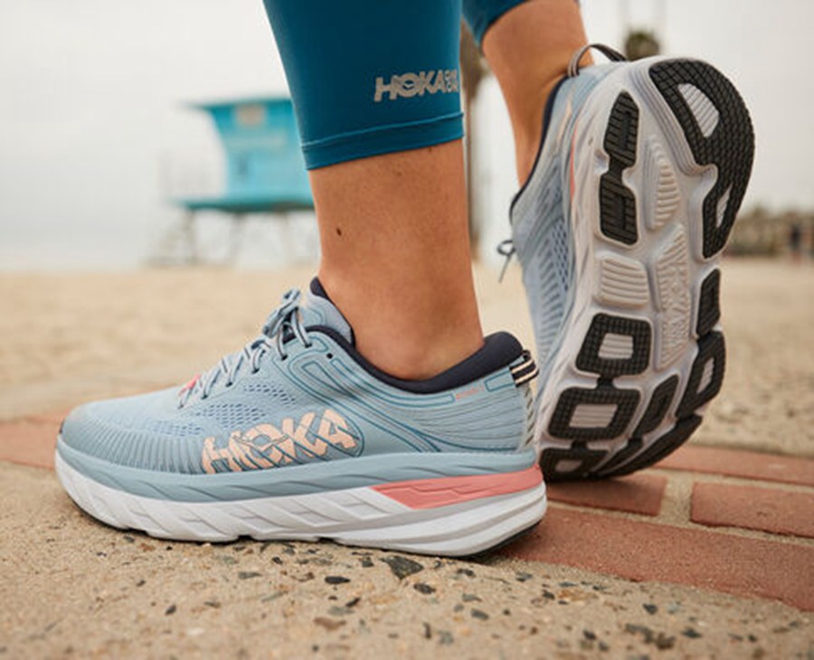 Hoka Australia One One Bondi 7 - Womens Running Shoes Blue - BAMCU-6792